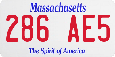 MA license plate 286AE5