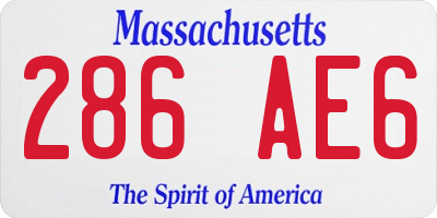 MA license plate 286AE6