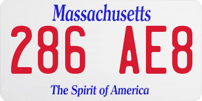 MA license plate 286AE8