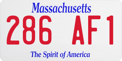 MA license plate 286AF1