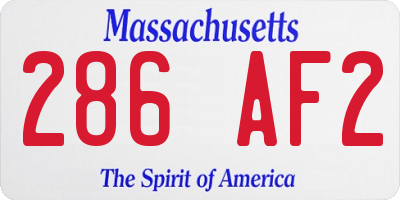 MA license plate 286AF2