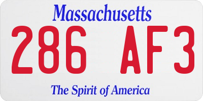 MA license plate 286AF3