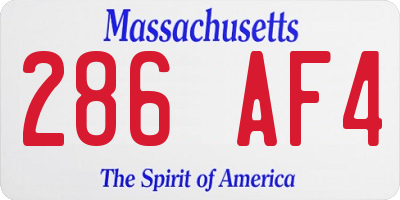MA license plate 286AF4