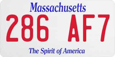 MA license plate 286AF7