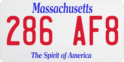 MA license plate 286AF8