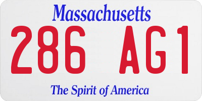 MA license plate 286AG1