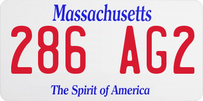 MA license plate 286AG2