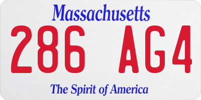 MA license plate 286AG4