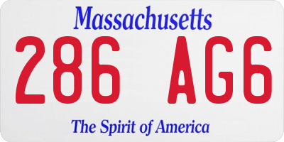 MA license plate 286AG6