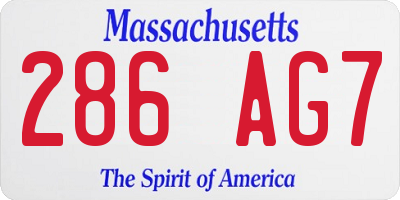 MA license plate 286AG7