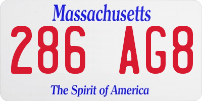MA license plate 286AG8