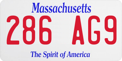 MA license plate 286AG9