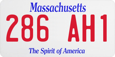 MA license plate 286AH1