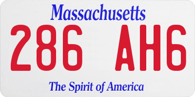 MA license plate 286AH6