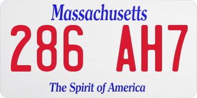MA license plate 286AH7