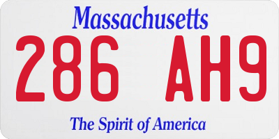 MA license plate 286AH9