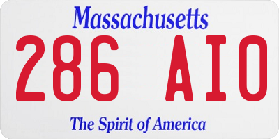 MA license plate 286AI0