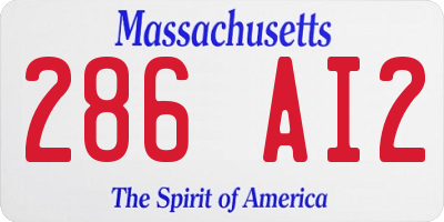 MA license plate 286AI2