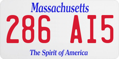 MA license plate 286AI5