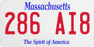 MA license plate 286AI8