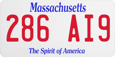 MA license plate 286AI9