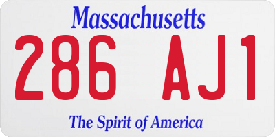MA license plate 286AJ1