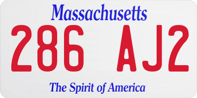 MA license plate 286AJ2