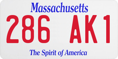 MA license plate 286AK1