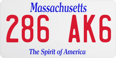 MA license plate 286AK6