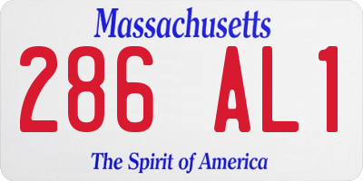 MA license plate 286AL1