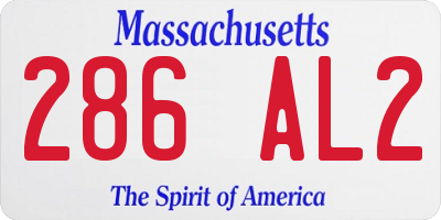MA license plate 286AL2