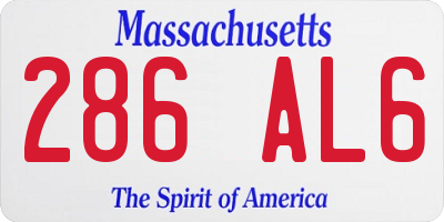 MA license plate 286AL6