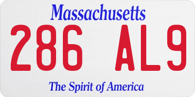 MA license plate 286AL9