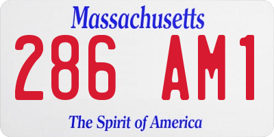 MA license plate 286AM1