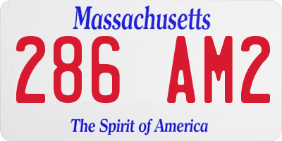 MA license plate 286AM2