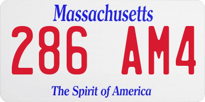 MA license plate 286AM4