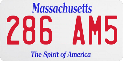 MA license plate 286AM5