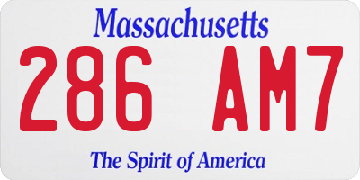 MA license plate 286AM7