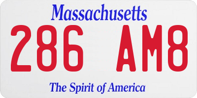 MA license plate 286AM8