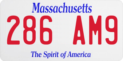 MA license plate 286AM9