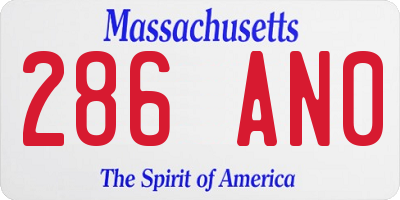 MA license plate 286AN0