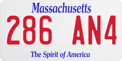 MA license plate 286AN4