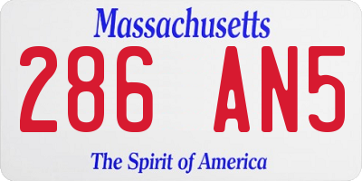 MA license plate 286AN5