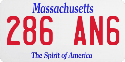 MA license plate 286AN6