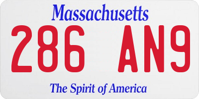 MA license plate 286AN9