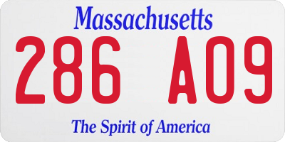 MA license plate 286AO9