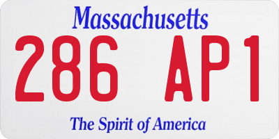 MA license plate 286AP1