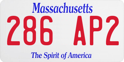 MA license plate 286AP2