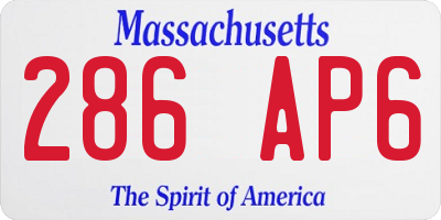 MA license plate 286AP6