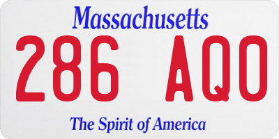 MA license plate 286AQ0